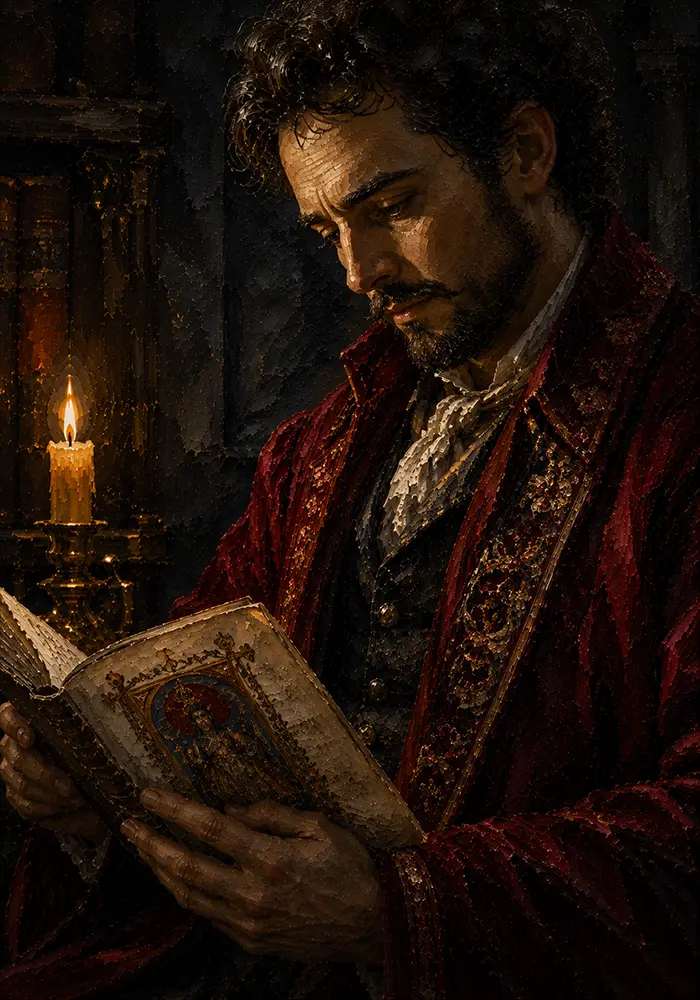 Crimson Curator dark academia art prints Burgundy Library Art Print