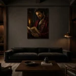 Premium Wall Art Dikey Html Edition – DARKACADEMİA0826038 shown in a warm modern interior