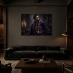 Premium Wall Art Yatay Html Edition – DARKACADEMİA0826040 shown in a warm modern interior