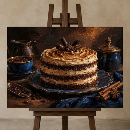 Premium Wall Art Yatay Html Edition – DINIGROOM0826002 displayed on a studio easel