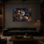 Premium Wall Art Yatay Html Edition – DINIGROOM0826003 shown in a warm modern interior