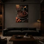 Premium Wall Art Dikey Html Edition – DINIGROOM0826004 shown in a warm modern interior