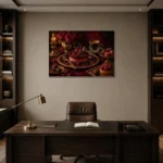 Premium Wall Art Yatay Html Edition – DINIGROOM0826010 displayed in a contemporary gallery-inspired room