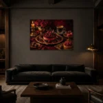 Premium Wall Art Yatay Html Edition – DINIGROOM0826010 shown in a warm modern interior