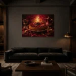 Premium Wall Art Yatay Html Edition – DINIGROOM0826012 shown in a warm modern interior