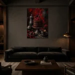 Premium Wall Art Dikey Html Edition – DINIGROOM0826014 shown in a warm modern interior