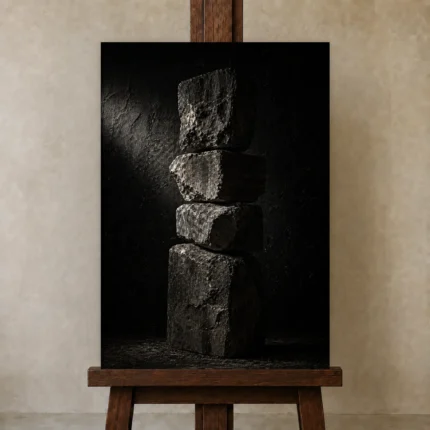 Premium Wall Art Dikey  one of one – ECHOOFVOL010 shown in Studio Easel