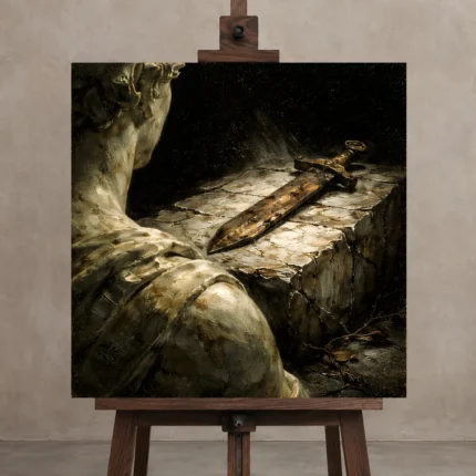 Premium Wall Art Kare Html Edition one of one – ECHOOFVOL017 shown in Studio Easel