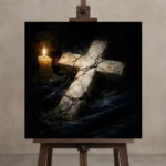 Premium Wall Art Kare Html Edition one of one – ECHOOFVOL018 shown in Studio Easel