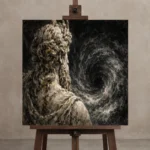 Premium Wall Art Kare Html Edition one of one – ECHOOFVOL019 shown in Studio Easel