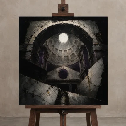 Premium Wall Art Kare Html Edition one of one – ECHOOFVOL022 shown in Studio Easel