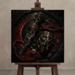 Premium Wall Art Kare Html Edition one of one – ECHOOFVOL023 shown in Studio Easel