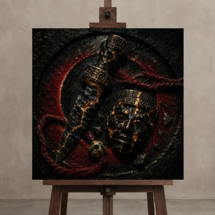 Premium Wall Art Kare Html Edition one of one – ECHOOFVOL023 shown in Studio Easel