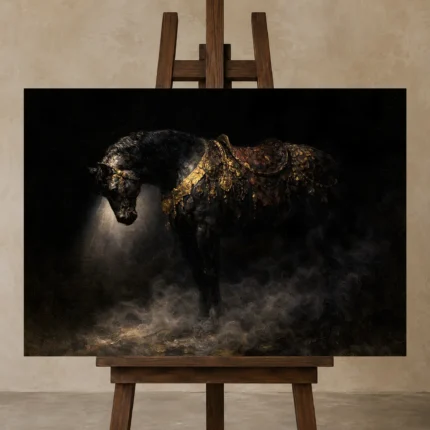 Premium Wall Art Yatay Html Edition one of one – ECHOOFVOL035 shown in Studio Easel