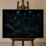 Premium Wall Art Yatay Html Edition one of one – ECHOOFVOL045 shown in Studio Easel