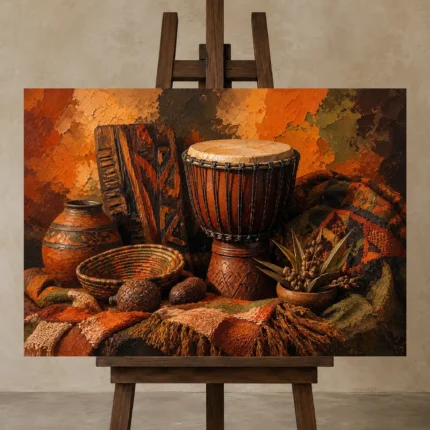 Premium Wall Art Yatay Html Edition – ETNICHWALL0826002 displayed on a studio easel