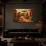 Premium Wall Art Yatay Html Edition – ETNICHWALL0826003 shown in a warm modern interior