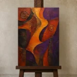 Premium Wall Art Dikey Html Edition – ETNICHWALL0826004 displayed on a studio easel