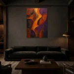 Premium Wall Art Dikey Html Edition – ETNICHWALL0826004 shown in a warm modern interior