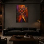 Premium Wall Art Dikey Html Edition – ETNICHWALL0826005 shown in a warm modern interior
