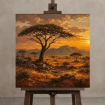 Premium Wall Art Kare Html Edition – ETNICHWALL0826007 displayed on a studio easel