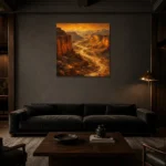 Premium Wall Art Kare Html Edition – ETNICHWALL0826008 shown in a warm modern interior