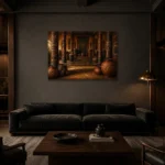 Premium Wall Art Yatay Html Edition – ETNICHWALL0826012 shown in a warm modern interior