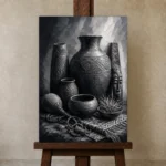 Premium Wall Art Dikey Html Edition – ETNICHWALL0826014 displayed on a studio easel