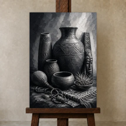 Premium Wall Art Dikey Html Edition – ETNICHWALL0826014 displayed on a studio easel