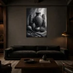 Premium Wall Art Dikey Html Edition – ETNICHWALL0826014 shown in a warm modern interior