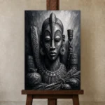 Premium Wall Art Dikey Html Edition – ETNICHWALL0826015 displayed on a studio easel