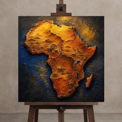 Premium Wall Art Kare Html Edition – ETNICHWALL0826016 displayed on a studio easel