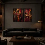 Premium Wall Art Yatay Html Edition – ETNICHWALL0826020 shown in a warm modern interior