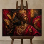 Premium Wall Art Yatay Html Edition – ETNICHWALL0826021 displayed on a studio easel