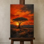 Premium Wall Art Dikey Html Edition – ETNICHWALL0826022 displayed on a studio easel
