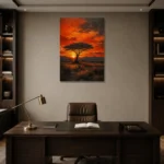 Premium Wall Art Dikey Html Edition – ETNICHWALL0826022 displayed in a contemporary gallery-inspired room