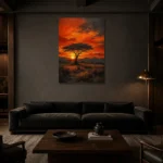 Premium Wall Art Dikey Html Edition – ETNICHWALL0826022 shown in a warm modern interior