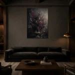 Premium Wall Art Dikey Html Edition – FKOWERWALL0826006 shown in a warm modern interior
