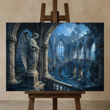 Premium Wall Art Yatay Html Edition – FKOWERWALL0826011 displayed on a studio easel