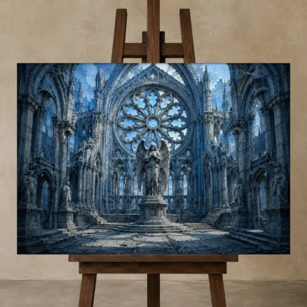 Premium Wall Art Yatay Html Edition – FKOWERWALL0826012 displayed on a studio easel