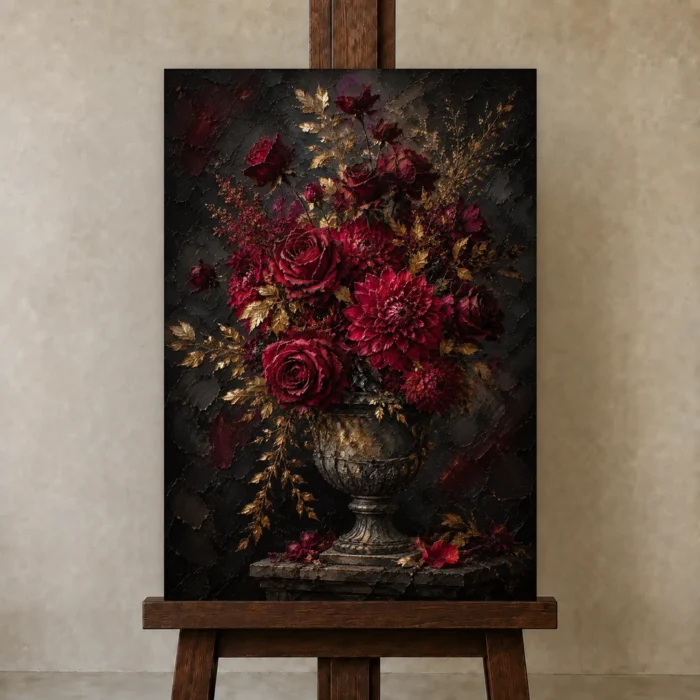 Premium Wall Art Dikey Html Edition – FKOWERWALL0826013 displayed on a studio easel