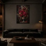 Premium Wall Art Dikey Html Edition – FKOWERWALL0826013 shown in a warm modern interior