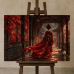 Premium Wall Art Yatay Html Edition – GEISHA0826003 displayed on a studio easel