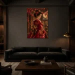 Premium Wall Art Dikey Html Edition – GEISHA0826004 shown in a warm modern interior