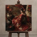 Premium Wall Art Kare Html Edition – GEISHA0826008 displayed on a studio easel