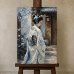 Premium Wall Art Dikey Html Edition – GEISHA0826013 displayed on a studio easel