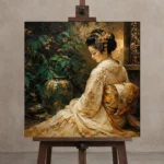Premium Wall Art Kare Html Edition – GEISHA0826016 displayed on a studio easel
