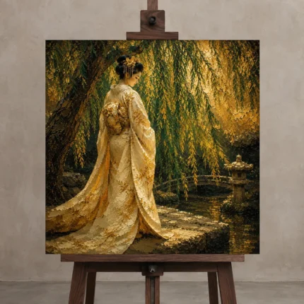 Premium Wall Art Kare Html Edition – GEISHA0826017 displayed on a studio easel