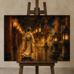 Premium Wall Art Yatay Html Edition – GEISHA0826020 displayed on a studio easel
