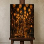 Premium Wall Art Dikey Html Edition – GEISHA0826023 displayed on a studio easel